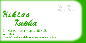 miklos kupka business card